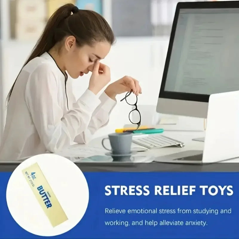 Simulated Butter Squishy Toy | Super Slow Rebound Fidget for Relaxation and Desk Decor