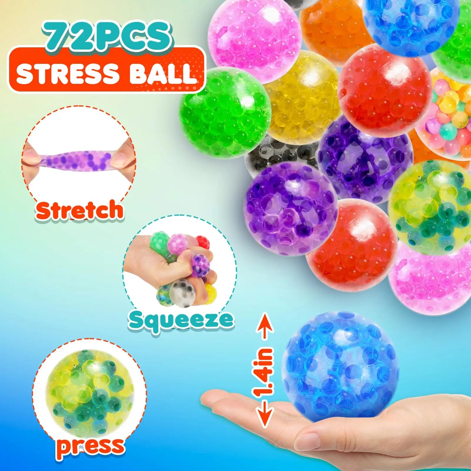 5 to 80 Pack Squishy Stress Balls | Bulk Fidget Toys for Anxiety Relief