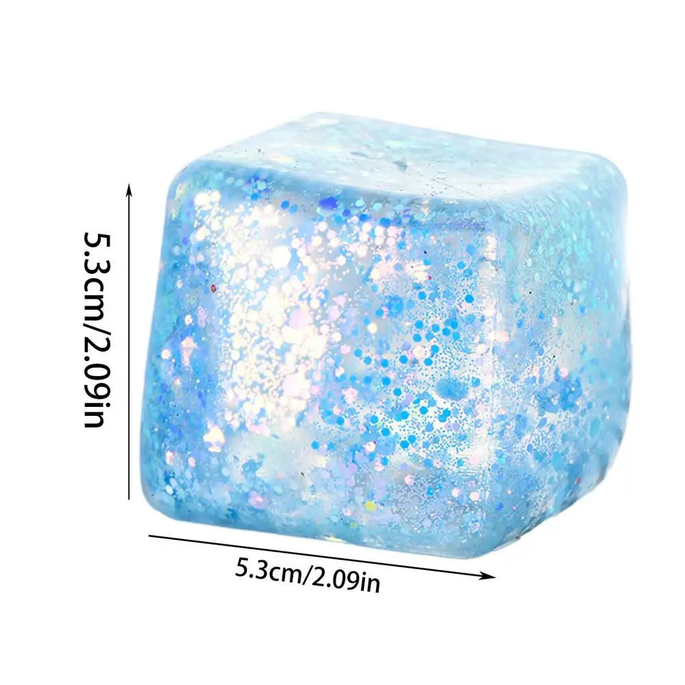 Maltose Cube Stress Squeeze Toy | Slow Rebound Polar Light Colorful TPR Block