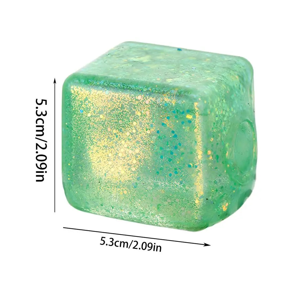 Maltose Cube Stress Squeeze Toy | Slow Rebound Polar Light Colorful TPR Block