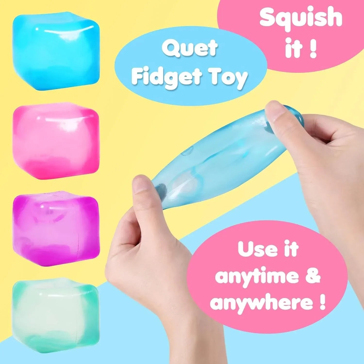 High Density Gel Ice Cube Squeeze Toy | Decompression Vent Stress Relief Sensory Toy