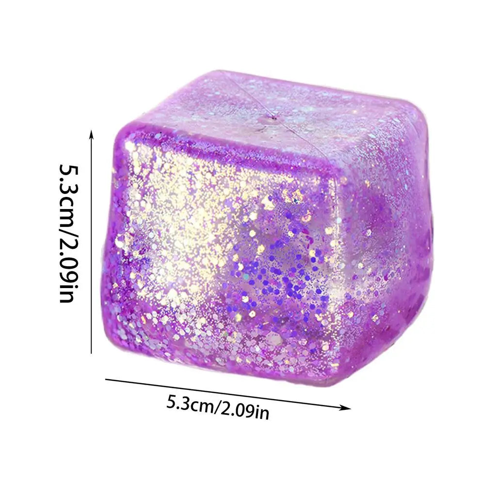 Maltose Cube Stress Squeeze Toy | Slow Rebound Polar Light Colorful TPR Block