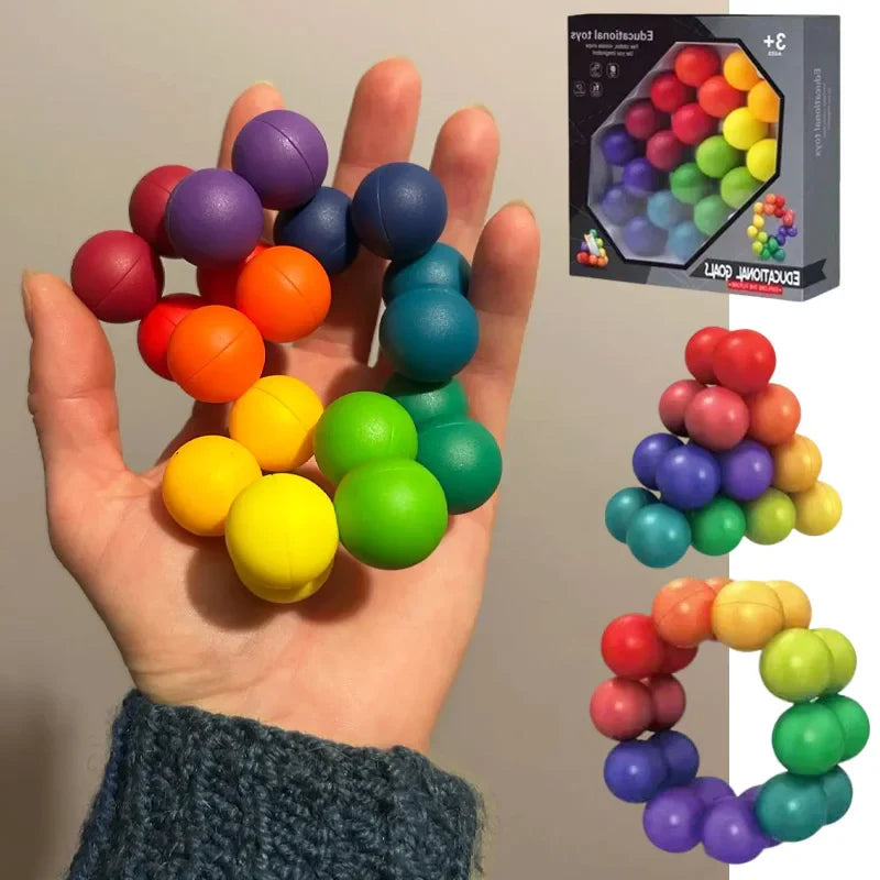 3D Puzzle Fidget Ball | Endless Twist and Turn Stress Relief Desk Sculpture