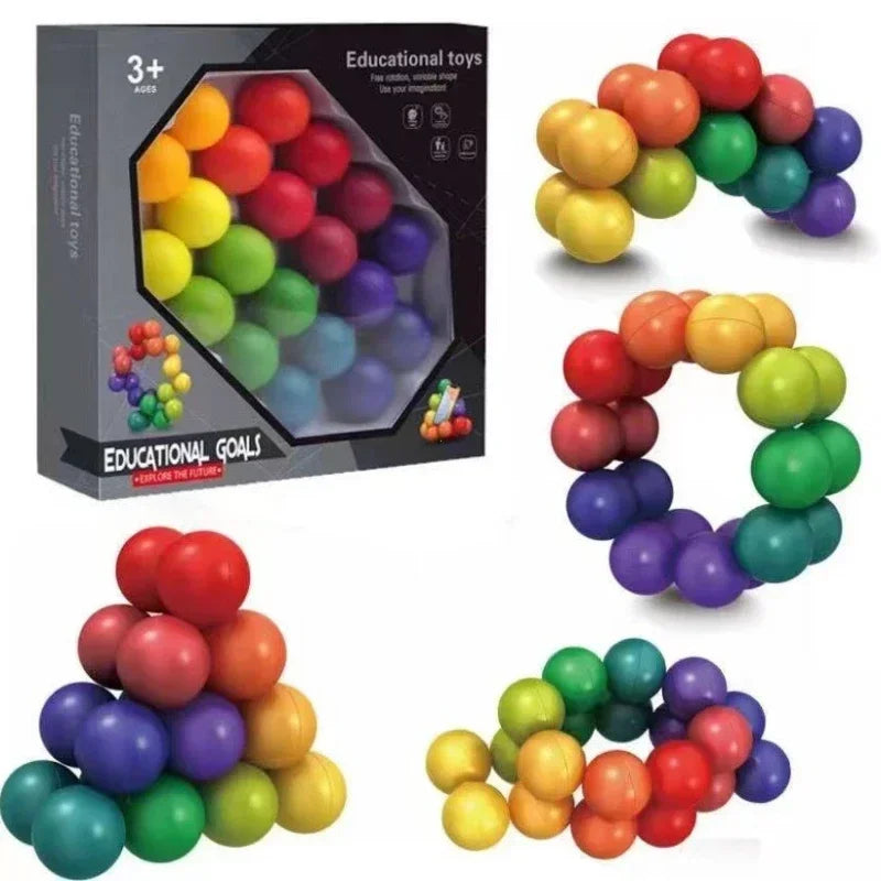3D Puzzle Fidget Ball | Endless Twist and Turn Stress Relief Desk Sculpture