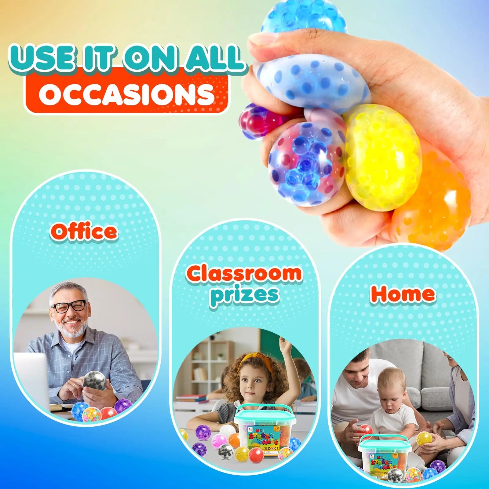 5 to 80 Pack Squishy Stress Balls | Bulk Fidget Toys for Anxiety Relief