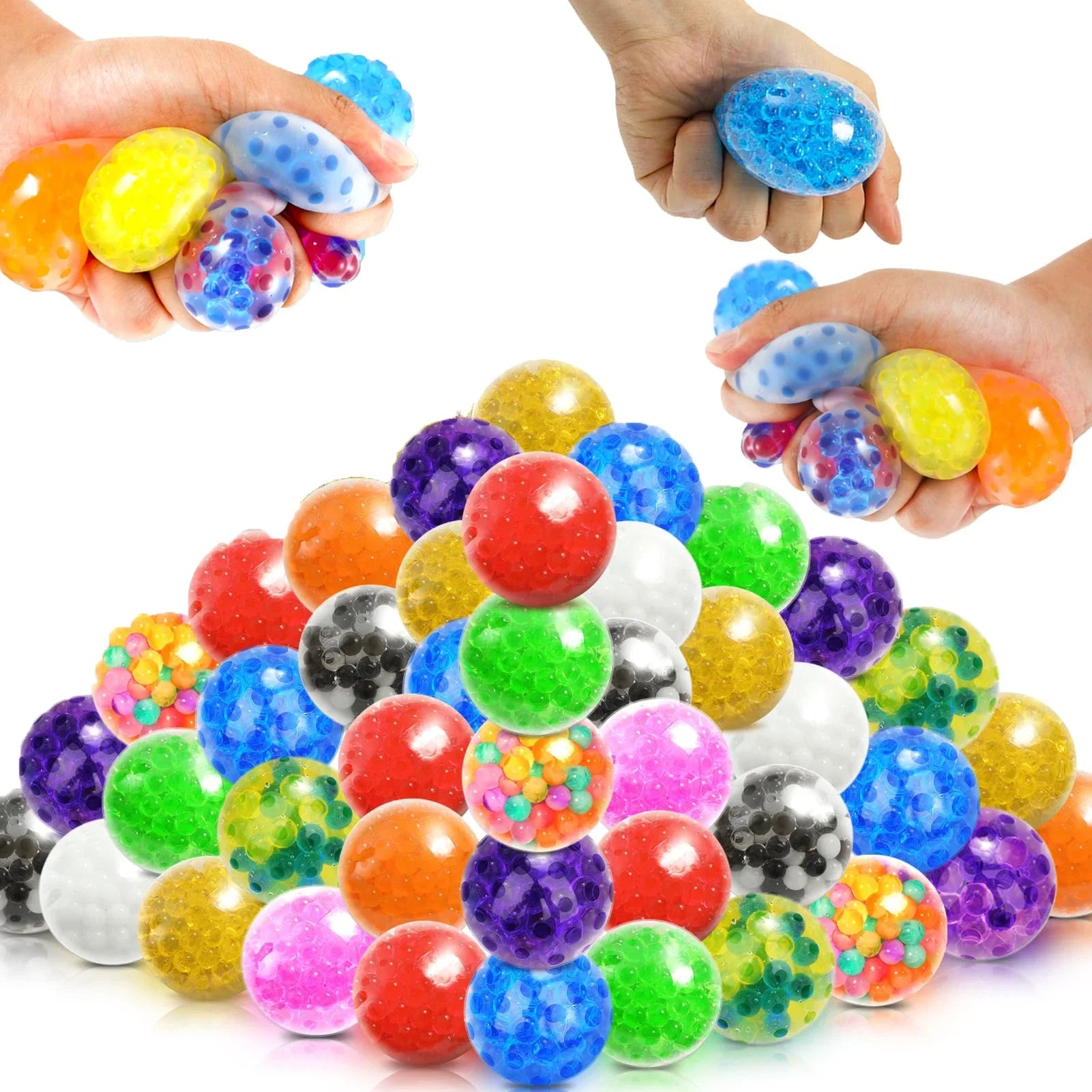 5 to 80 Pack Squishy Stress Balls | Bulk Fidget Toys for Anxiety Relief
