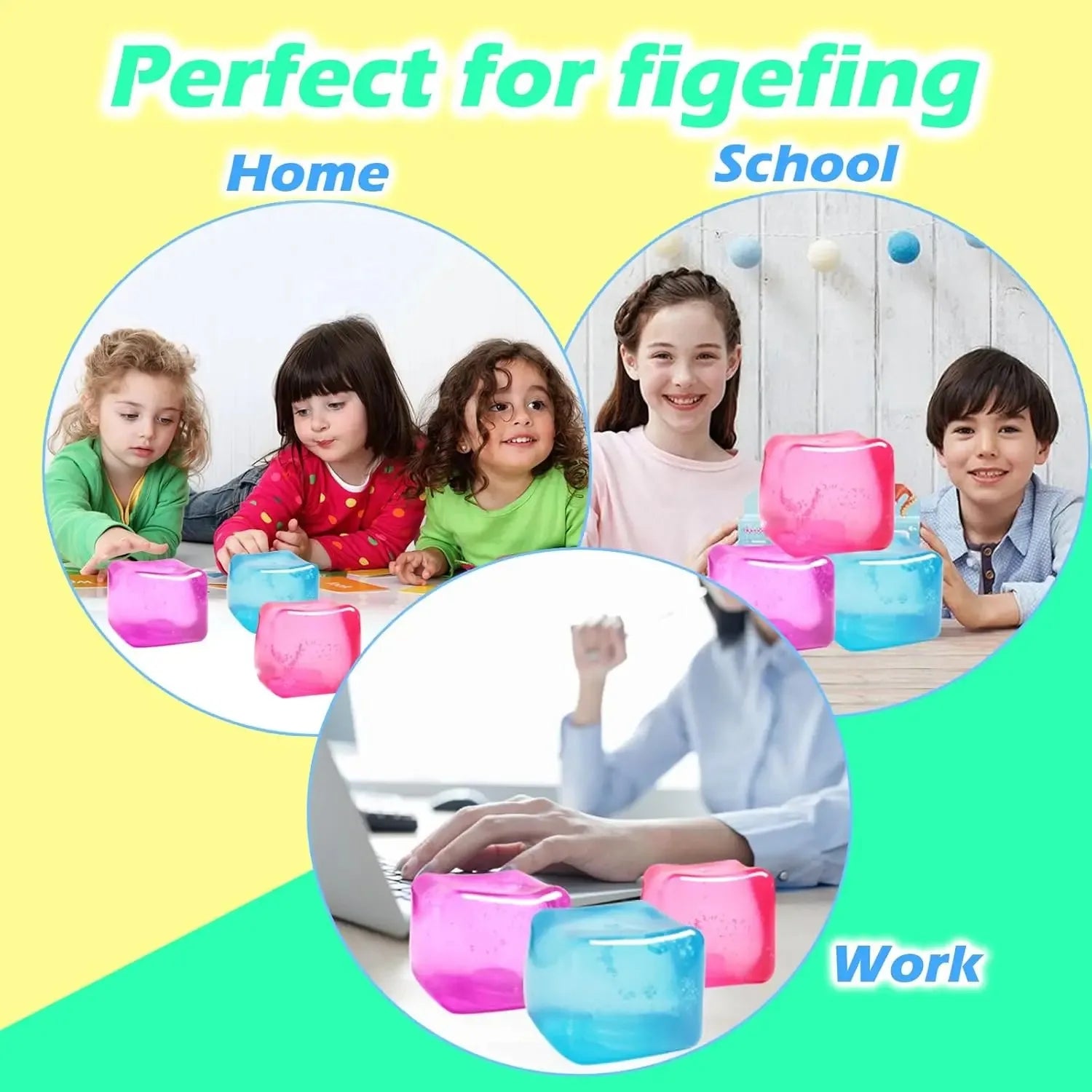 High Density Gel Ice Cube Squeeze Toy | Decompression Vent Stress Relief Sensory Toy
