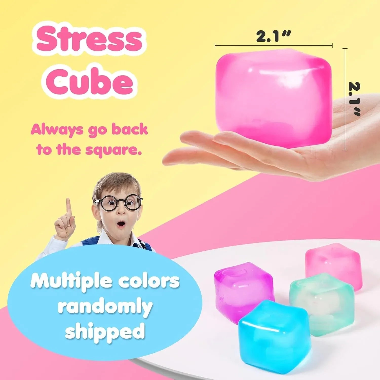 High Density Gel Ice Cube Squeeze Toy | Decompression Vent Stress Relief Sensory Toy