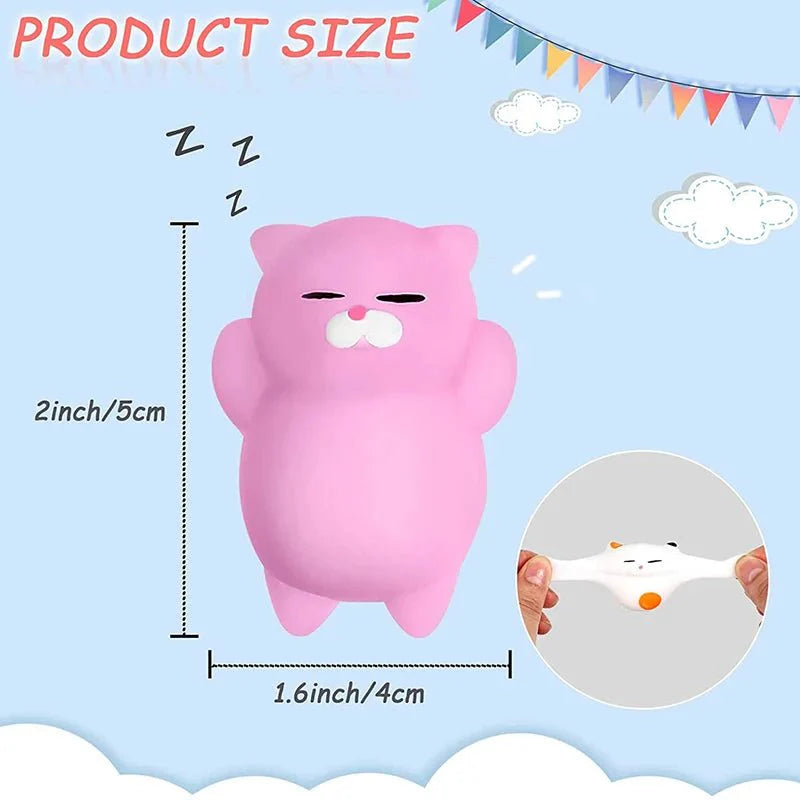 Random 5 Piece Kawaii Mochi Squishy Fidget Toy Set – Mini Soft Squeeze Toy