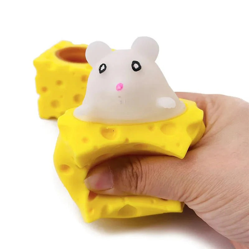 Stress-Relieving Pet Cheese Mouse – Fun Squeeze Toy
